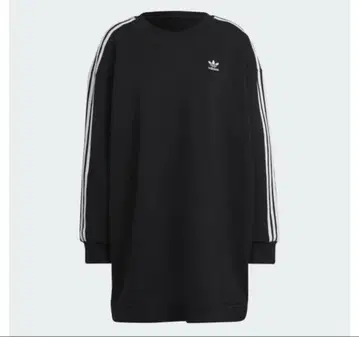 adidas 맨투맨 원피스 블랙 3선 라인