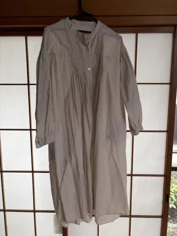 Gauze# 셔츠 원피스 베이지