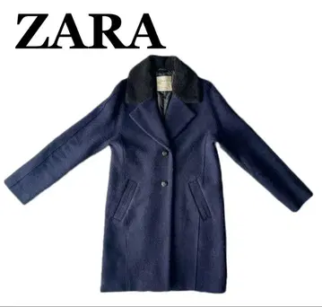 ZARA 네이비 샤기 코트 L 사이즈