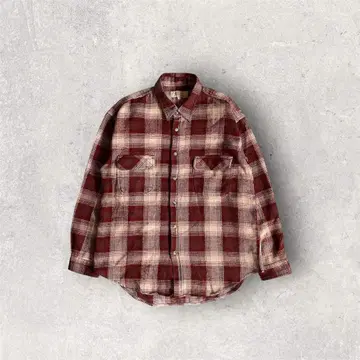 90s 옴브레 섀도우 체크 셔츠 sk8 cityboy 그런지