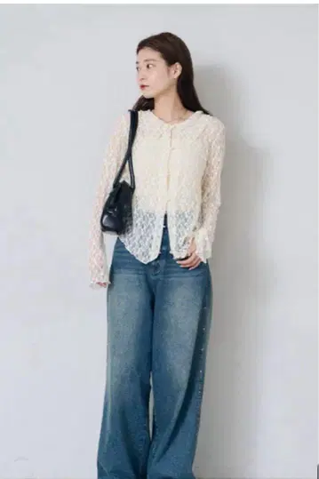 카스타네 카라 레이스 풀오버 아이보리 M
