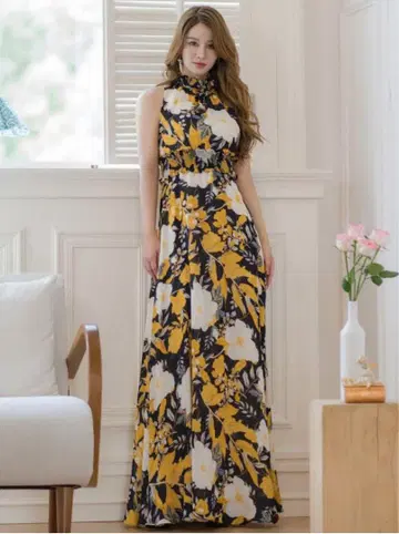 GINZA COUTURE 플라워 프린트 맥시 드레스