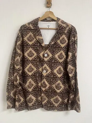 South2 West8 펜 자켓 아라베스크 패턴 셔츠 자켓 S