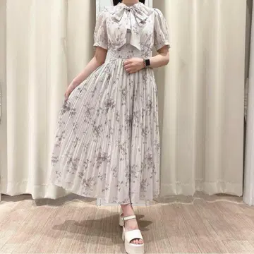 플라워 프릴 리본 원피스 1