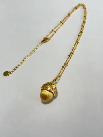 새상품 도토리 모티브 골드 펜던트 목걸이 이탈리아 Vintage