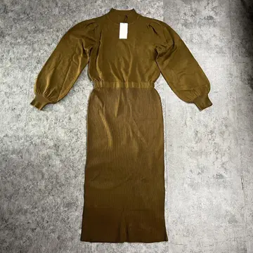 moussy 긴팔 니트 원피스 볼륨 소매