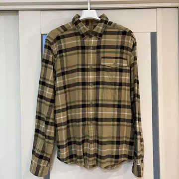 Patagonia 체크 오가닉 코튼 셔츠 S 베이지 블랙 화이트