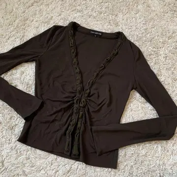 FOXY NEW YORK 긴팔 가디건 다크 브라운 40