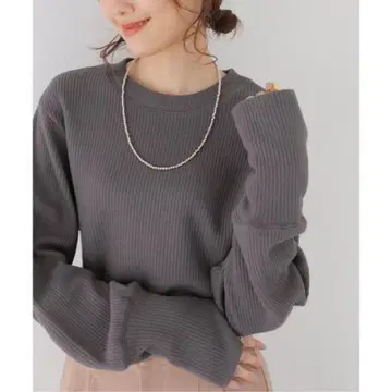 슬로브 이에나 더블 페이스 저지 튜닉 풀오버 그레이