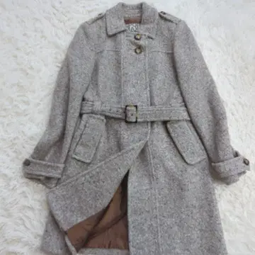 SPORT MAX 알파카 실크 모헤어 트위드 히요쿠 벨티드 코트