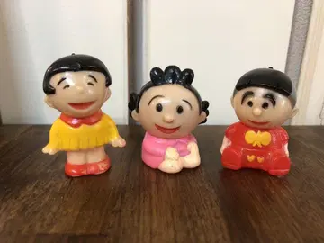 사자에상, 와카메쨩, 타라쨩 소프트 비닐 3체 세트 쇼와 레트로