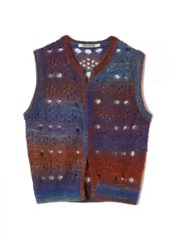 PERVERZE 23AW 시스루 니트 슬리브리스 가디건