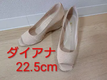 [ 새상품급 ] 다이애나 웨지 오픈토 펌프스 베이지 22cm