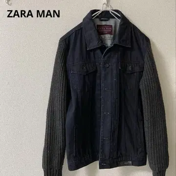 ZARA MAN 데님 니트 자켓 유즈드 가공 도킹 XL