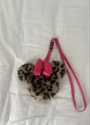 레오파드 무늬 미니쨩 모양 동전 지갑