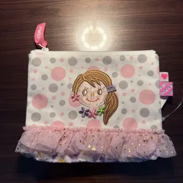 [미사용 새상품] 컬리 컬렉션 도트 무늬 파우치 프릴 달린 여아