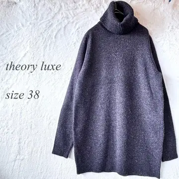 theory luxe 터틀넥 니트 스웨터 38 그레이 루즈핏 1056