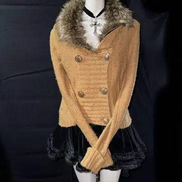 헤이세이 갸루 Y2K 그런지 페어리 퍼 코트 d.i.a 계 쇼트 기장