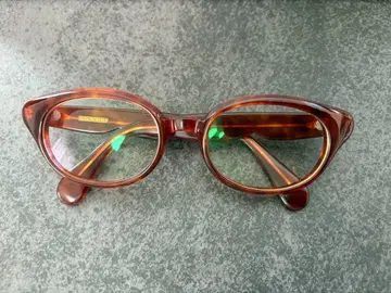 하쿠산 안경점 브라운 캣아이 안경 도수 없음