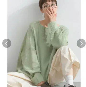 더블 거즈 헨리 풀오버 블라우스 긴팔 [ 2025 가을/겨울 신상 ]