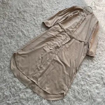 소주 밴드 카라 셔츠 원피스 핑크