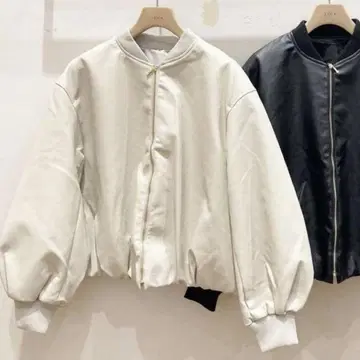 LC/LLL 솔리드 가죽 개더 자켓
