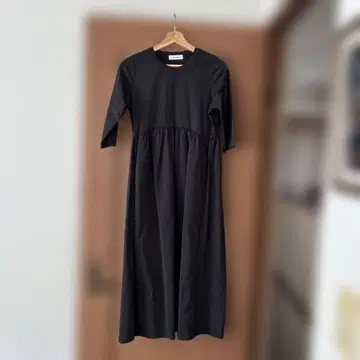 unitedarrows 그린 라벨 블랙 롱 원피스 7부 소매
