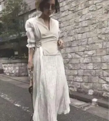 WASHI LAYERED DRESS M 사이즈 화이트