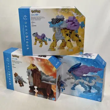 미개봉 새상품 나노 블록 포켓몬스터 라이코 엔테이 스이쿤 세트