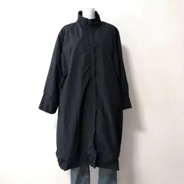 스탠드 칼라 세미 롱 코트