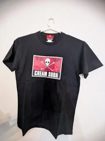 미사용 새상품 CREAM SODA 해골 스퀘어 T셔츠 L