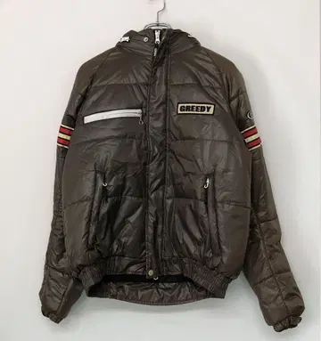 바이커 레이싱 구제 의류 GREEDY 로고 와펜 후드 부착 점퍼