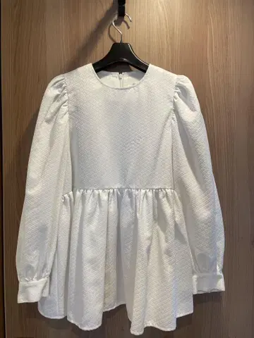 OHGA 패턴 블라우스 화이트