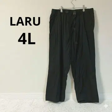 택 포함 중고품 [ LARU ] 캐주얼 팬츠 4L 블랙 면 100%