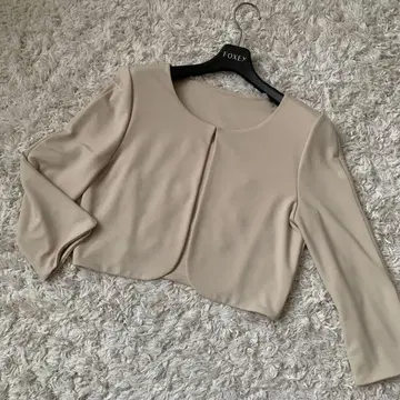 FOXEY NEW YORK 베이지 7부 소매 가디건 볼레로 40