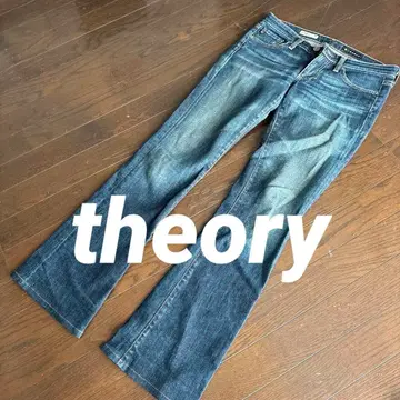 theory 다크 데님 플레어 팬츠