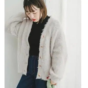 미사용 [아이템즈 어반 리서치] 기모 샤기 가디건 그레이지