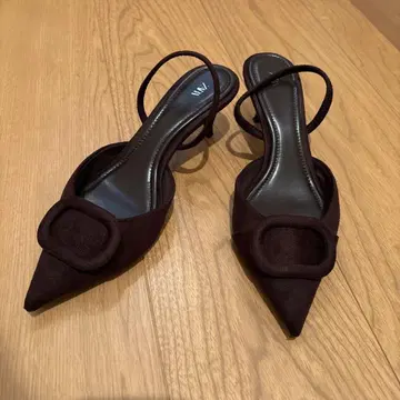 ZARA 다크 브라운 스틸레토 하이힐 펌프스