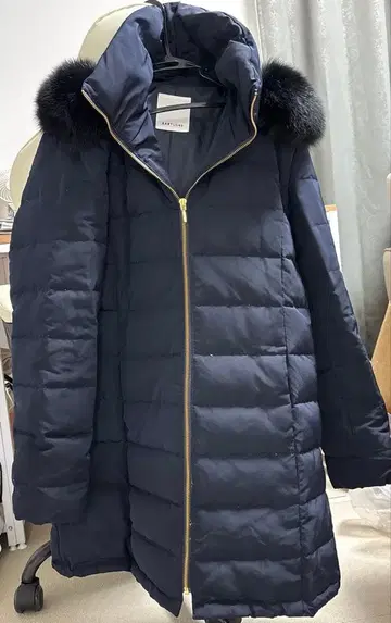 BABYLONE 네이비 다운 자켓 퍼 포함