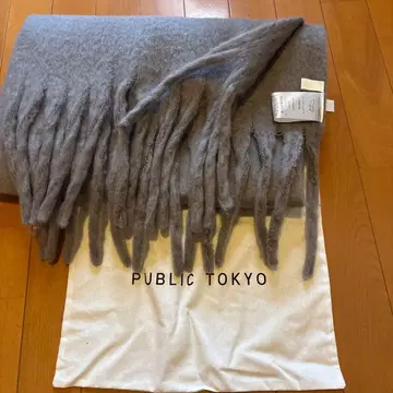 PUBLIC TOKYO 울 100% 그레이 스톨