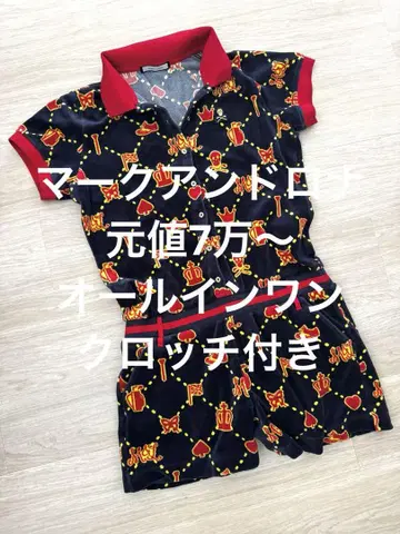 마크앤로나 벨벳 작업복 벨로아 올인원 골프웨어 네이비