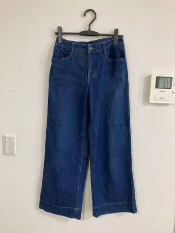 다크 블루 와이드 데님 팬츠 M