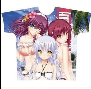 Angel Beats! 풀컬러 전면 티셔츠 (유리, 천사, 이와사와)