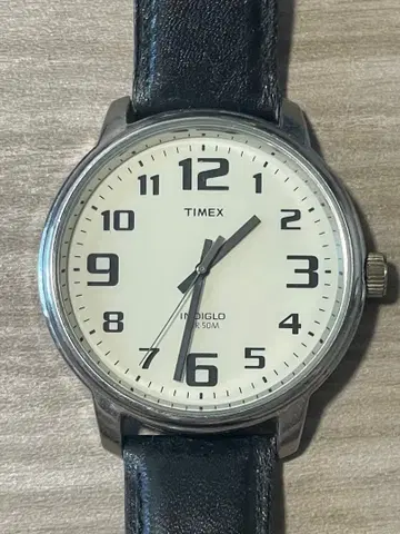 TIMEX INDIGLO 화이트 다이얼 가죽