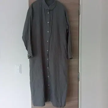 무인양품 린넨 워싱 긴팔 셔츠 원피스