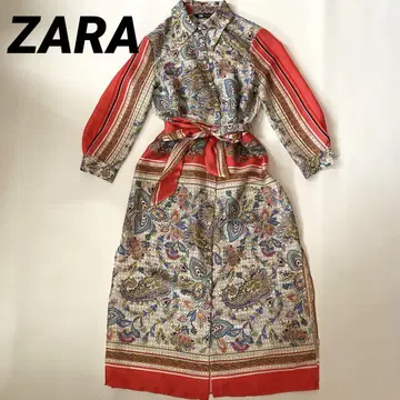 ZARA 자라 페이즐리 스카프 패턴 롱 기장 원피스