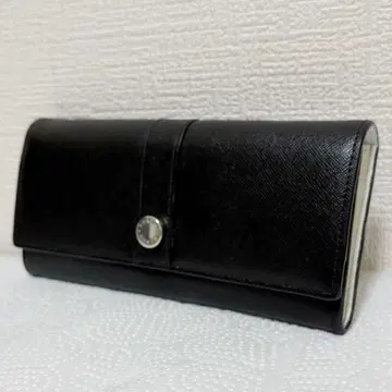 훌라 장지갑 블랙 화이트 연두색 천연 가죽 지갑 로고 실버 지갑