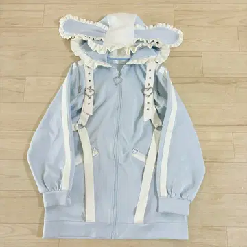 하트 하네스 벨트 토끼 귀 디자인 저지 색스 x 화이트