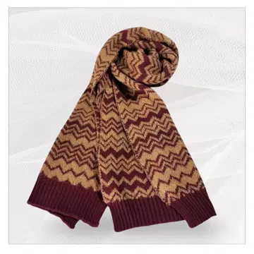 미사용 미쏘니 MISSONI 지그재그 패턴 니트 머플러
