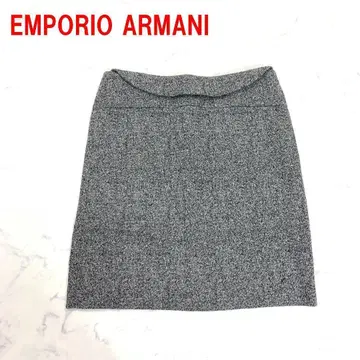 A4309 엠포리오 아르마니 미디 스커트 울 안감 있음 그레이 40